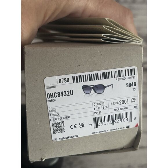 Coach Sunglasses OHC8433U Black Grey Gradient With Case NEW - Picture 3 of 8